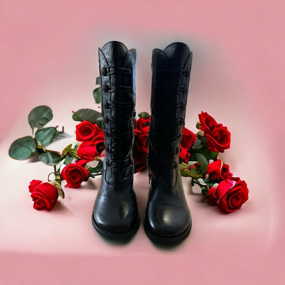 Miz Mooz Normandy Mid Calf Black Leather Riding Boot - Picture 13 of 16